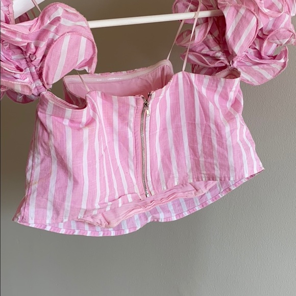 Luxxel striped ruffle top - Picture 5 of 5